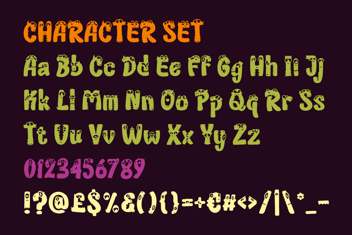 Monstroo Funny Monster Display Font, a Font by PutraCetol Studio (Photo 5 of 5)