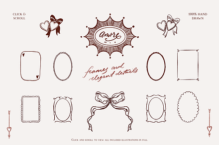 Vintage Frames. Whimsical wedding, a Decorative Illustration by Summer Nightingale Art