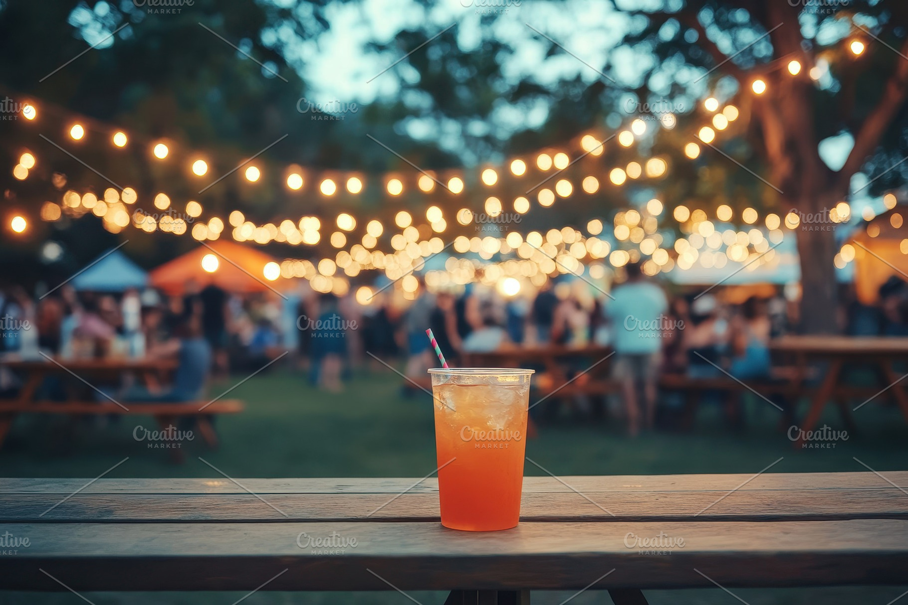 Outdoor festival with vibrant lights, a Photo by Iftikhar Alam