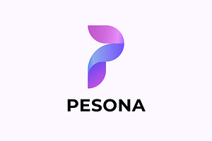 Gradient letter P logo template