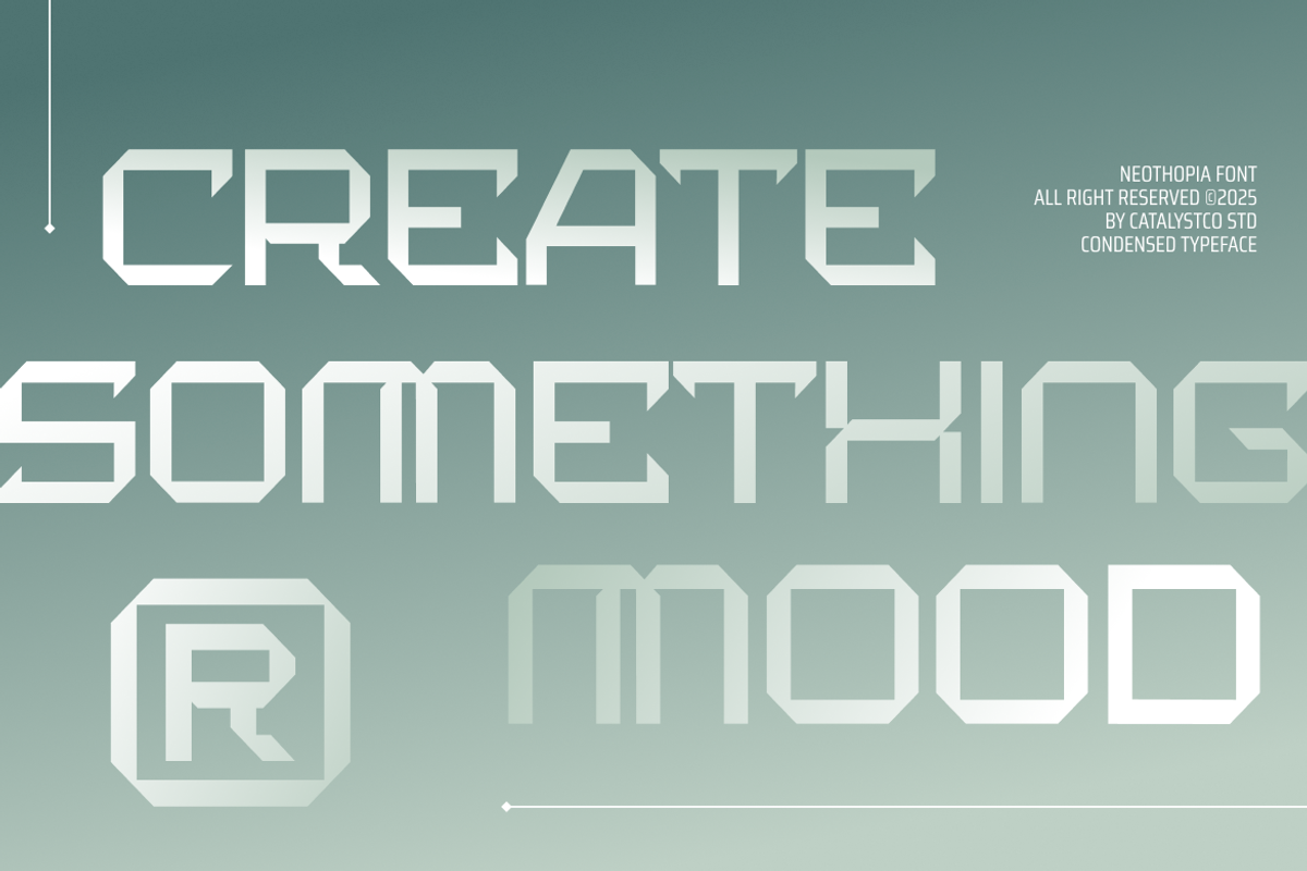 Neothopia Futuristic Display Fpnt, a Sans Serif Font by Catalystco Studio (Photo 3 of 7)