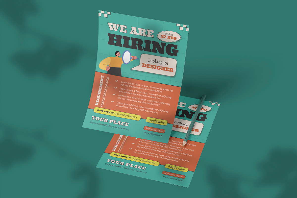 We Are Hiring - Poster, a Print Template by VUNIRA (Photo 2 of 2)