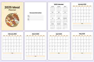 2025 Meal Planner Sheets Canva Kdp