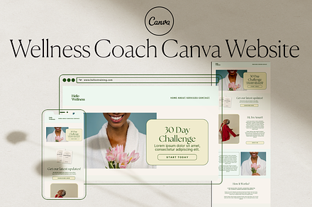 Wellness Coach Canva Website, a Landing Page Template by HelloKarla