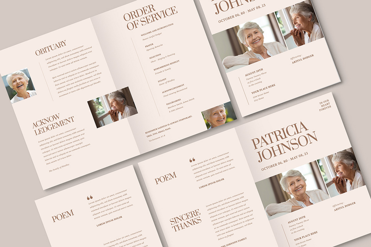 Funeral Program Template, a Brochure Template by VectorVactory (Photo 2 of 8)