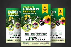 Garden Services Flyer Template, a Flyer Template by AfzaalGraphics