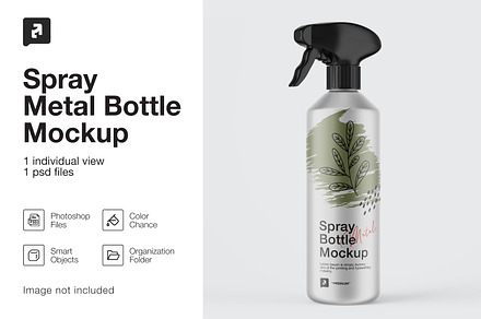 Metal Spray Bottle Mockup, a Packaging Mockup by _Adroit_