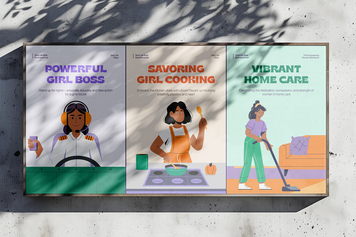Girl Life Illustration Set, an Emoji Icon by Creative Stall (Photo 3 of 9)