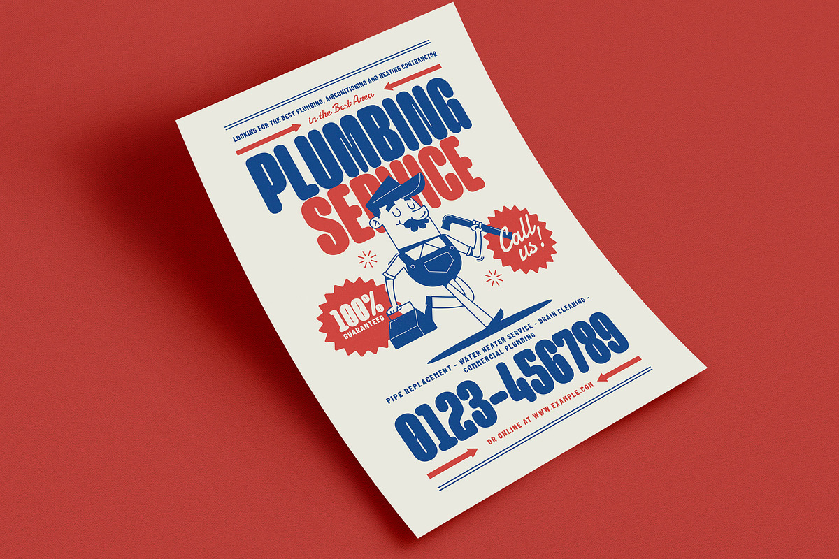 Retro Plumbing Service Flyer, a Flyer Template by Guuver (Photo 3 of 3)