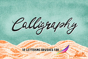 10 Lettering Brushes for Procreate, a Brush Add-On by AnniaArt (Thumbnail 1 of 14)