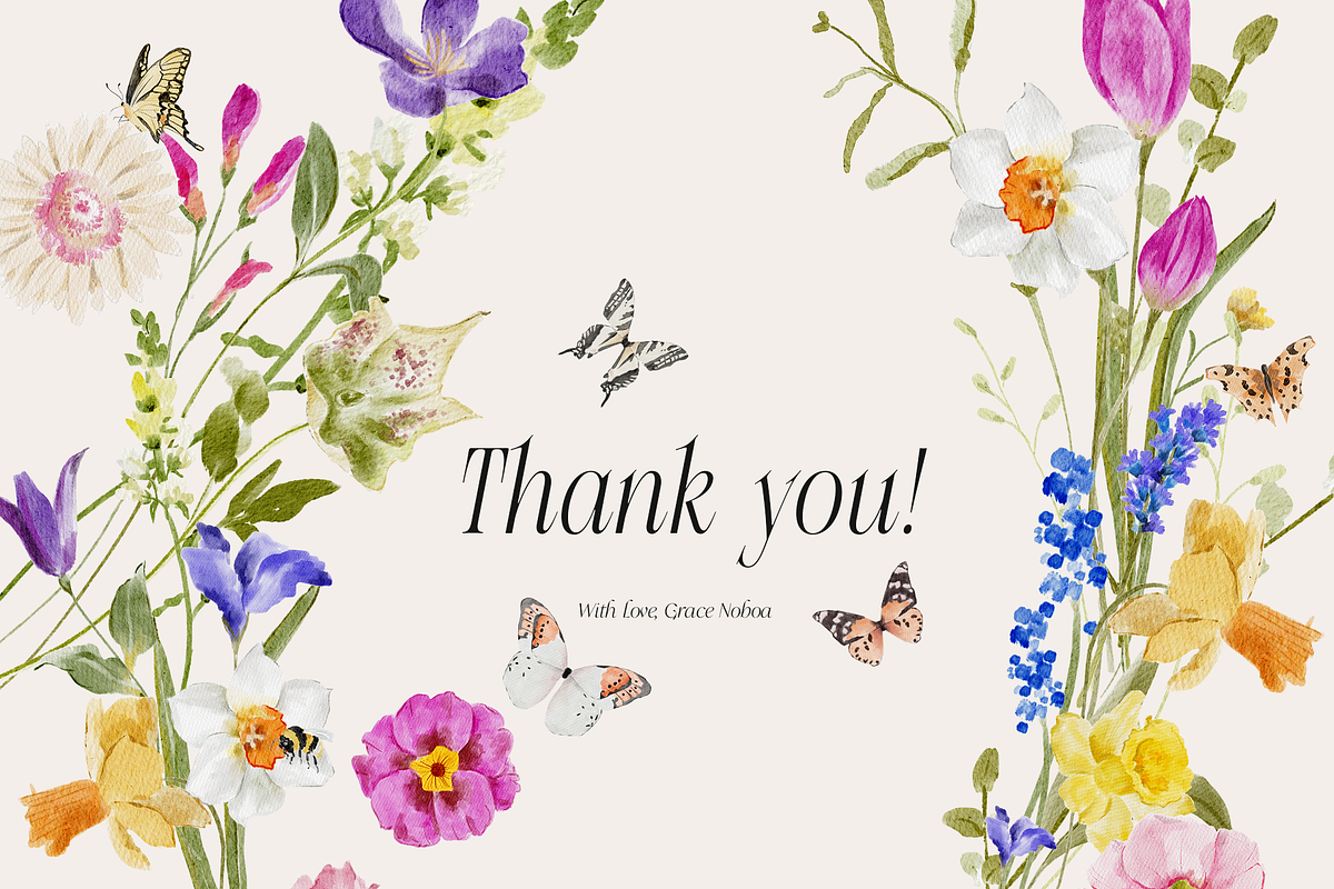 FIORE Bright watercolor flowers, a Decorative Illustration by Grace Noboa Illustrations (Photo 17 of 17)