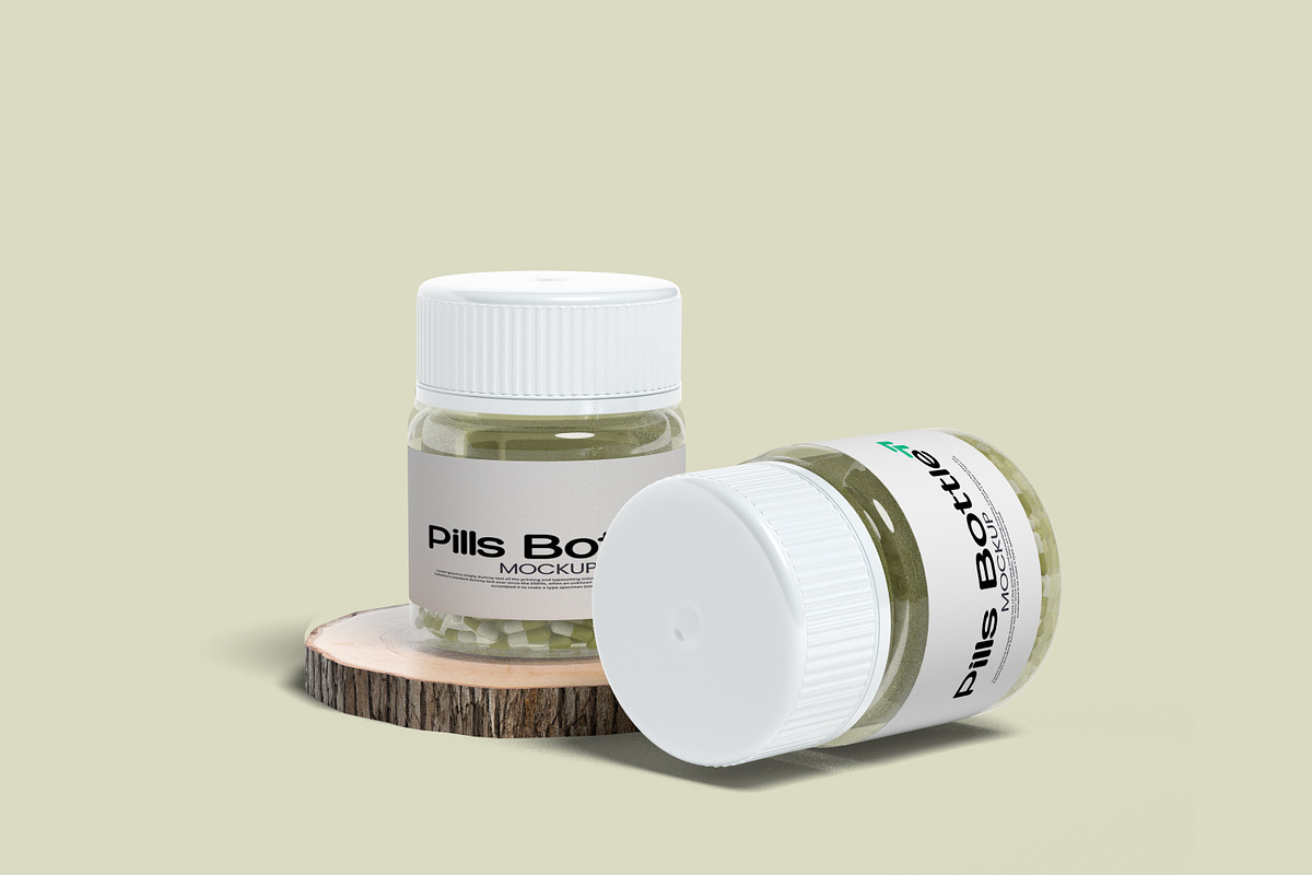 Pills Bottle Mockup, a Packaging Mockup by ulfatunnazira (Photo 3 of 8)