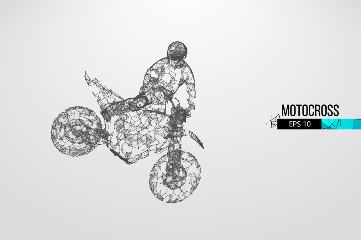 Silhouettes of a motocross rider, a Transportation Illustration by Matrosovv (Photo 3 of 4)