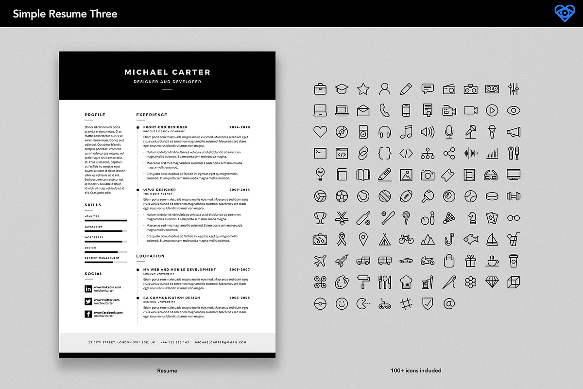 Simple Resume 3, a Resume Template by ikono.me (Photo 5 of 6)