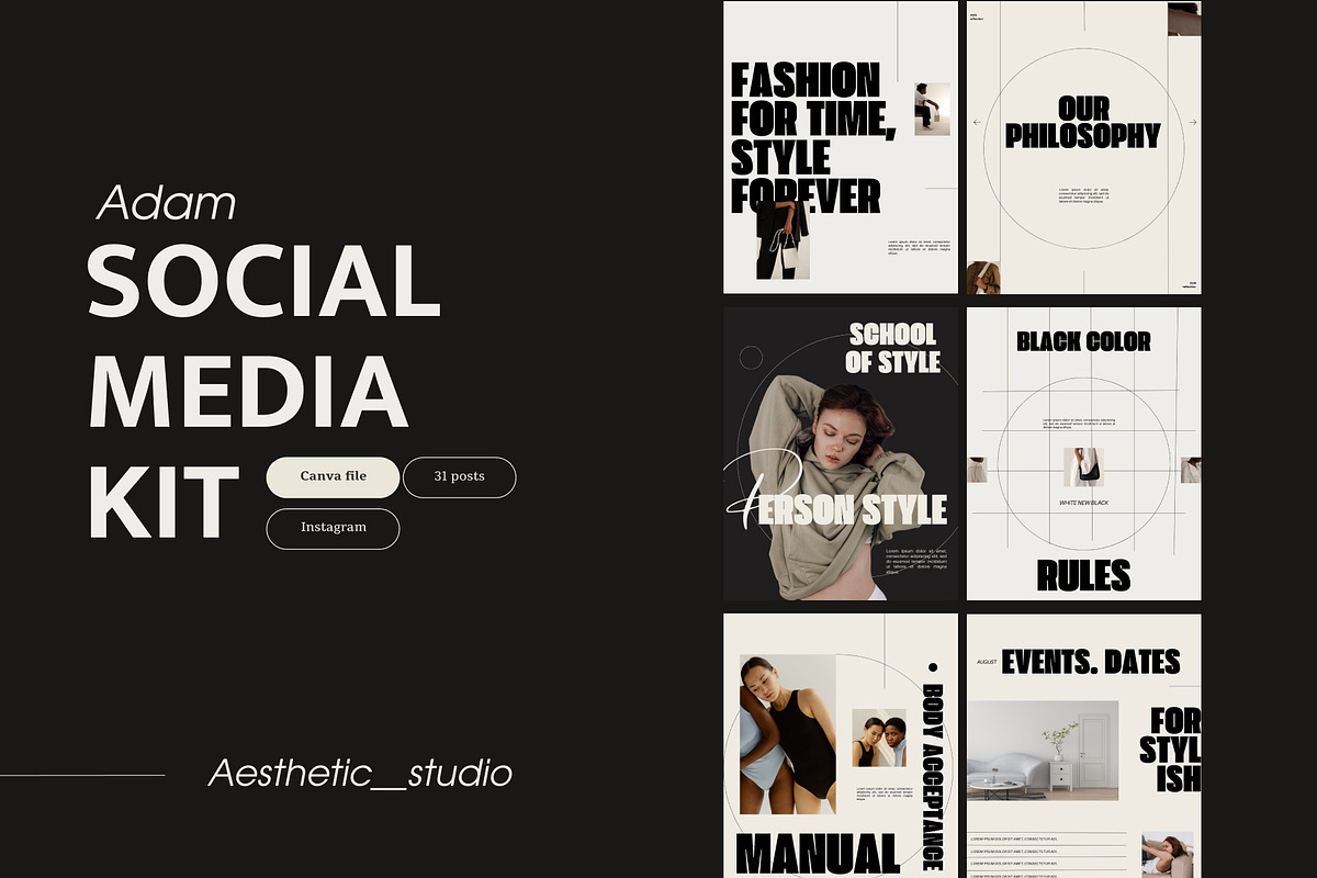 ADAM - Instagram Template Kit, a Templates & Theme by GothicStudio (Photo 1 of 10)