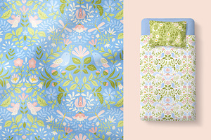 Folk Spring Patterns And Clip Art