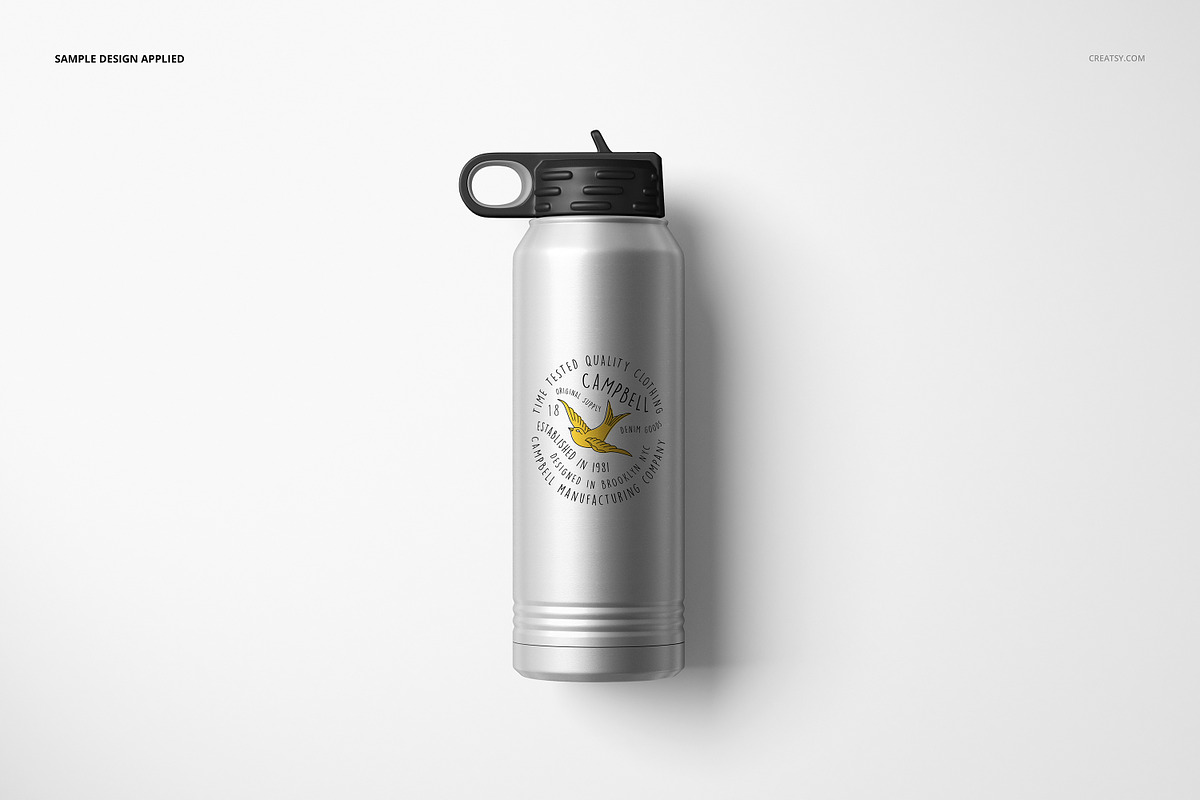 S. Steel 30 oz. Water Bottle Mockup, a Product Mockup by creatsy5 (Photo 4 of 12)