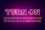 Retro Neon Light Font Set, an Object Graphic by Black White Mouse Design (Thumbnail 1 of 3)