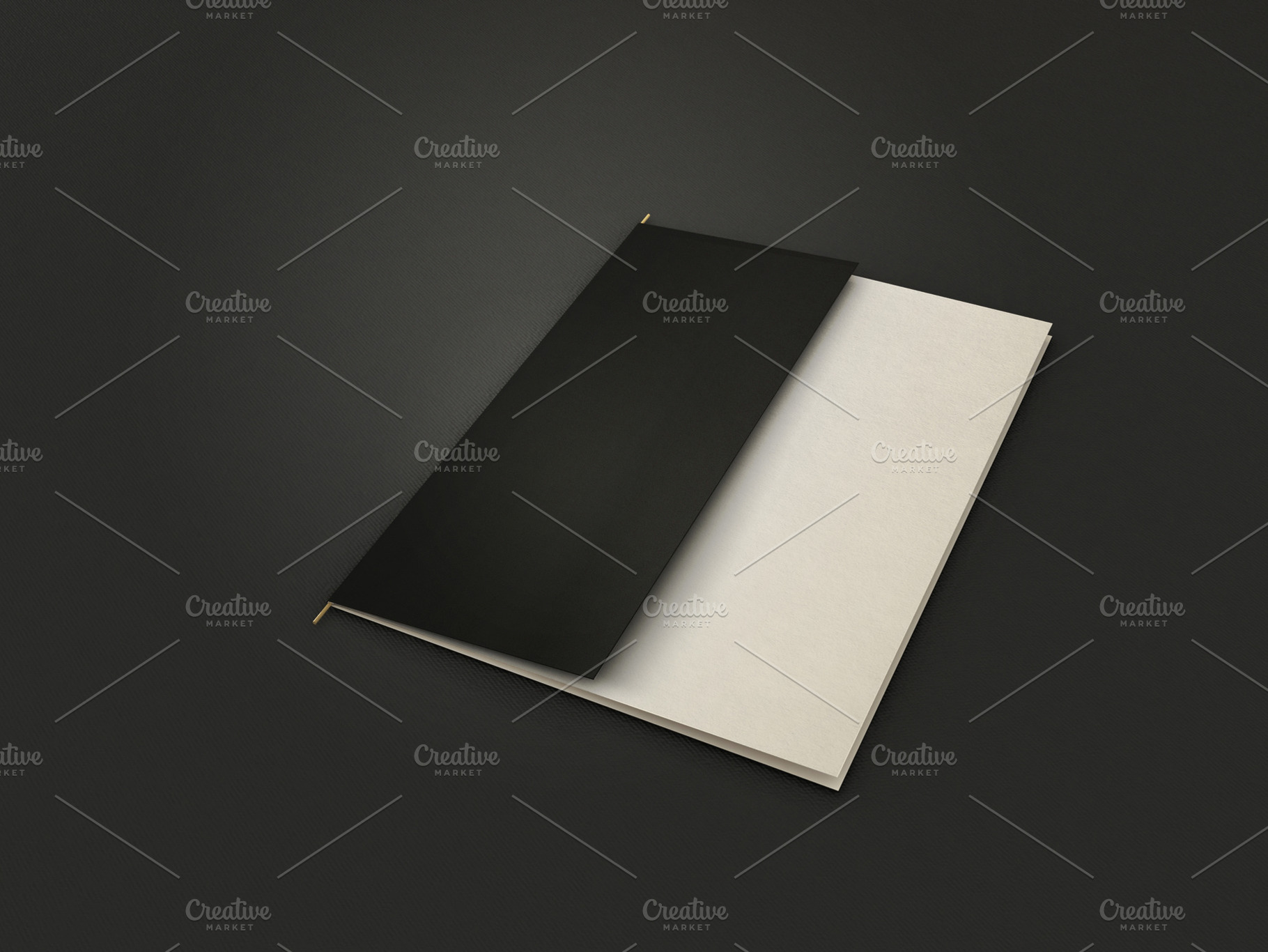 Menu with half page black cover, a Photo by UN-BRANDED