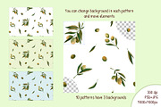 Watercolor Olives pattern collection, a Pattern Graphic by Lagniappe Art (Thumbnail 5 of 13)