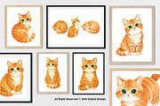 15 Bundle Watercolor Orange Kitten, an Animal Illustration by Morspective (Thumbnail 4 of 8)