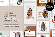 Influencer Instagram Canva templates, a Social Media Template by helgascandinavus (Thumbnail 1 of 9)