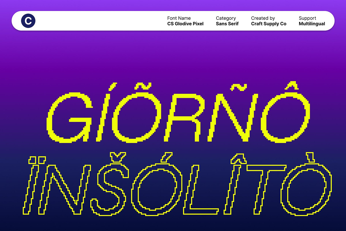 CS Glodive Pixel, a Sans Serif Font by Craft Supply Co. (Photo 7 of 8)