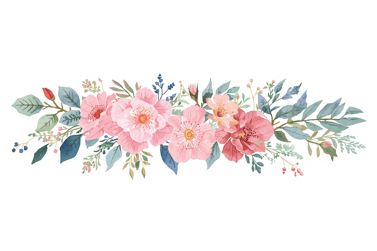 Watercolor Floral Bouquet Set, an Illustration by Creativeshirt (Photo 9 of 11)