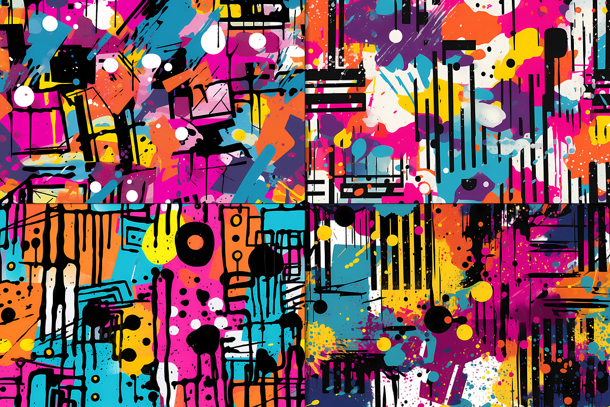 20 Seamless Urban Graffiti Patterns, a Pattern Graphic by Nordic Design (Photo 7 of 9)