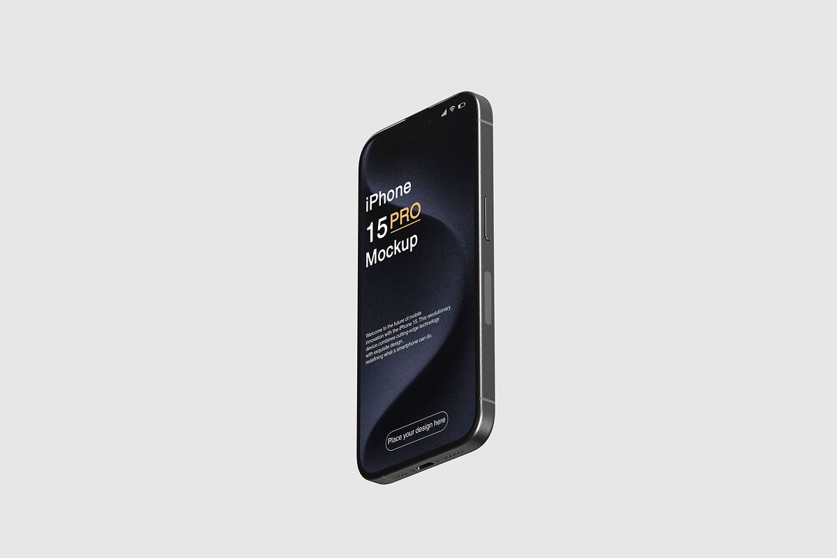 iPhone 15 Pro Mockup, an iPhone Mockup by Jestdio (Photo 4 of 14)