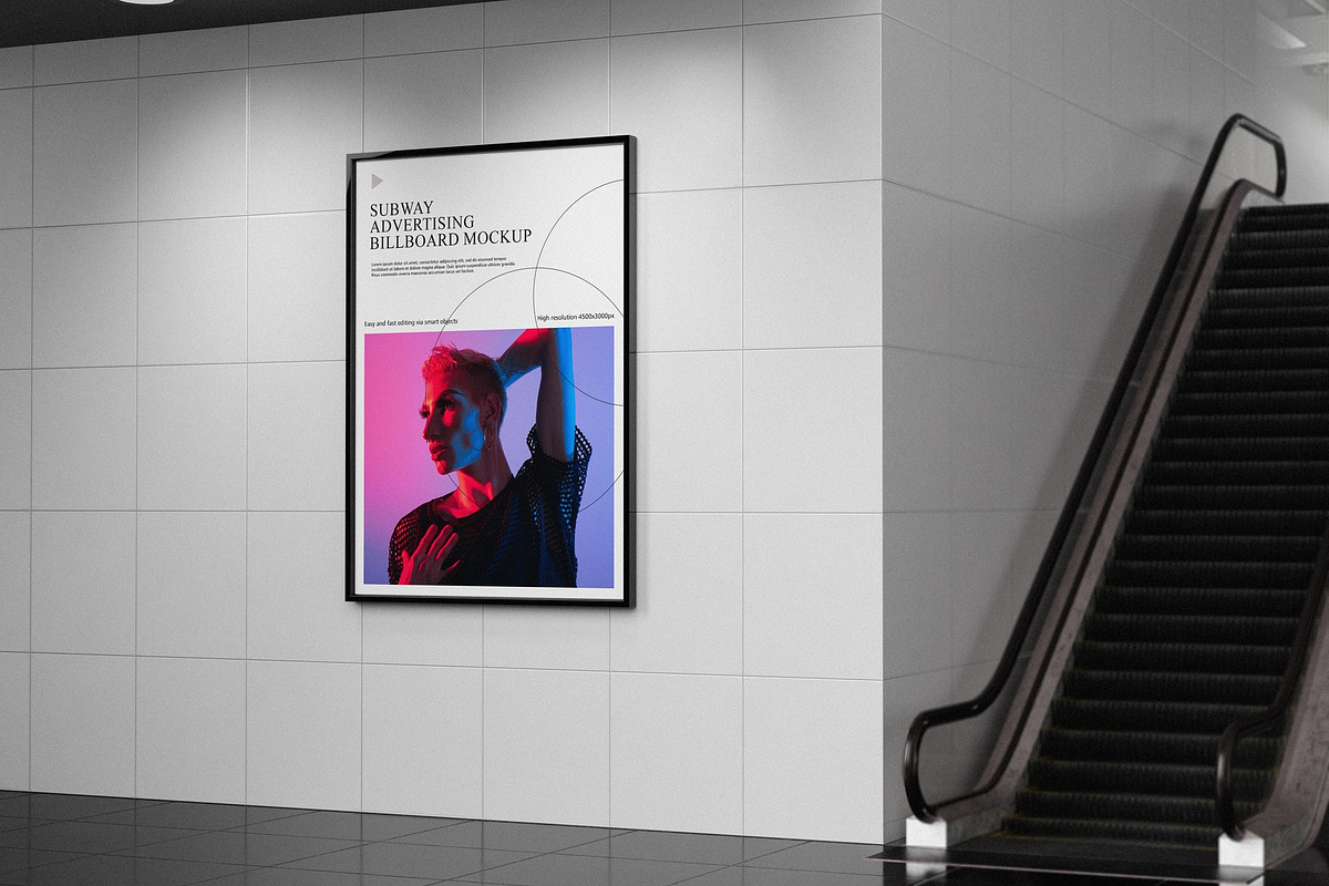 Subway advertising Billboard Mockup, an Advertising Mockup by Tahtagraphic (Photo 4 of 4)