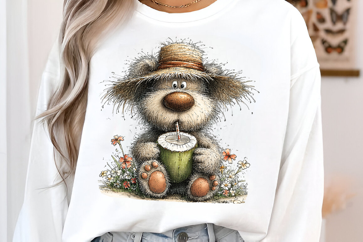 Whimsical summer teddy bear clipart, an Illustration by SinaCreation (Photo 7 of 8)