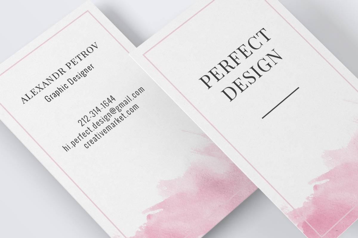 Gentle Watercolor Business Card, a Business Card Template by Perfect Design (Photo 3 of 4)
