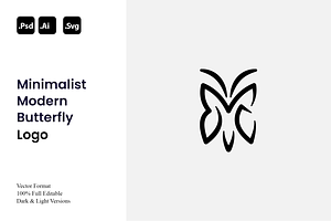 Minimalist Modern Butterfly Logo, a Branding & Logo Template by Luxury Logos