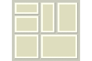 Blank postage stamps, post card., a Work Illustration by HAPPY VECTOR