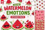 Watermelon Stickers & Patterns Pack, a Pattern Graphic by BabySofja (Thumbnail 1 of 6)