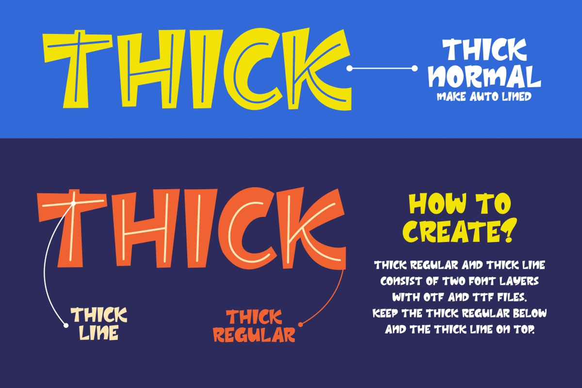 THICK - Layered Font preview 3