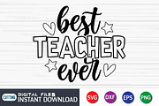 Best Teacher Ever SVG, an Education Illustration by FunnySVGCrafts (Thumbnail 1 of 3)