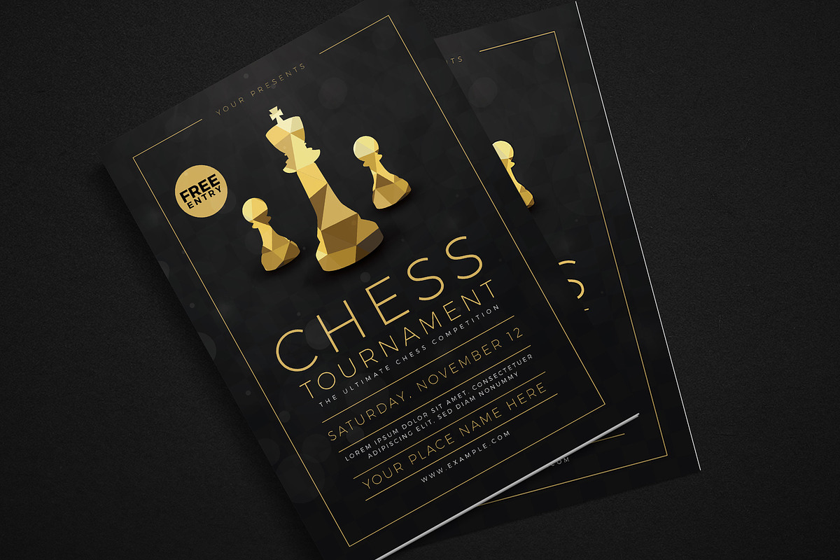 Chess Tournament Event Flyer, a Flyer Template by Guuver