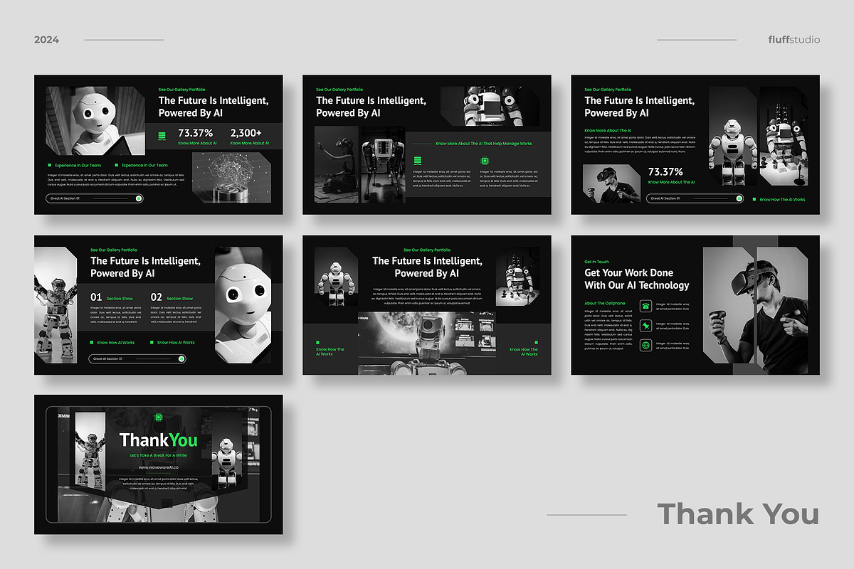 AI Technology Google Slides Template, a Presentation Template by fluffstudio (Photo 4 of 4)