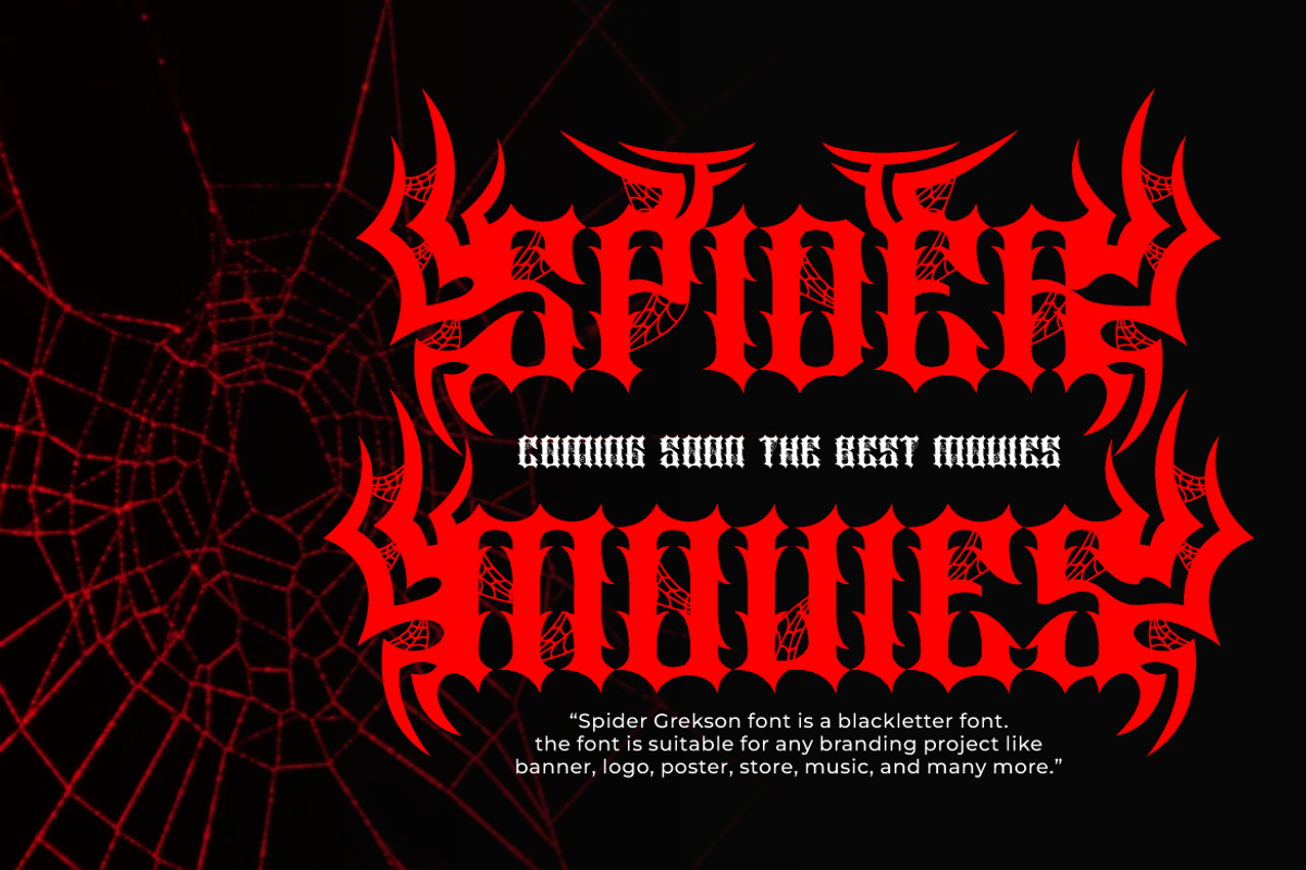 Spider Grekson - Artdeco Font, a Blackletter Font by Iqsiart Studio (Photo 7 of 12)