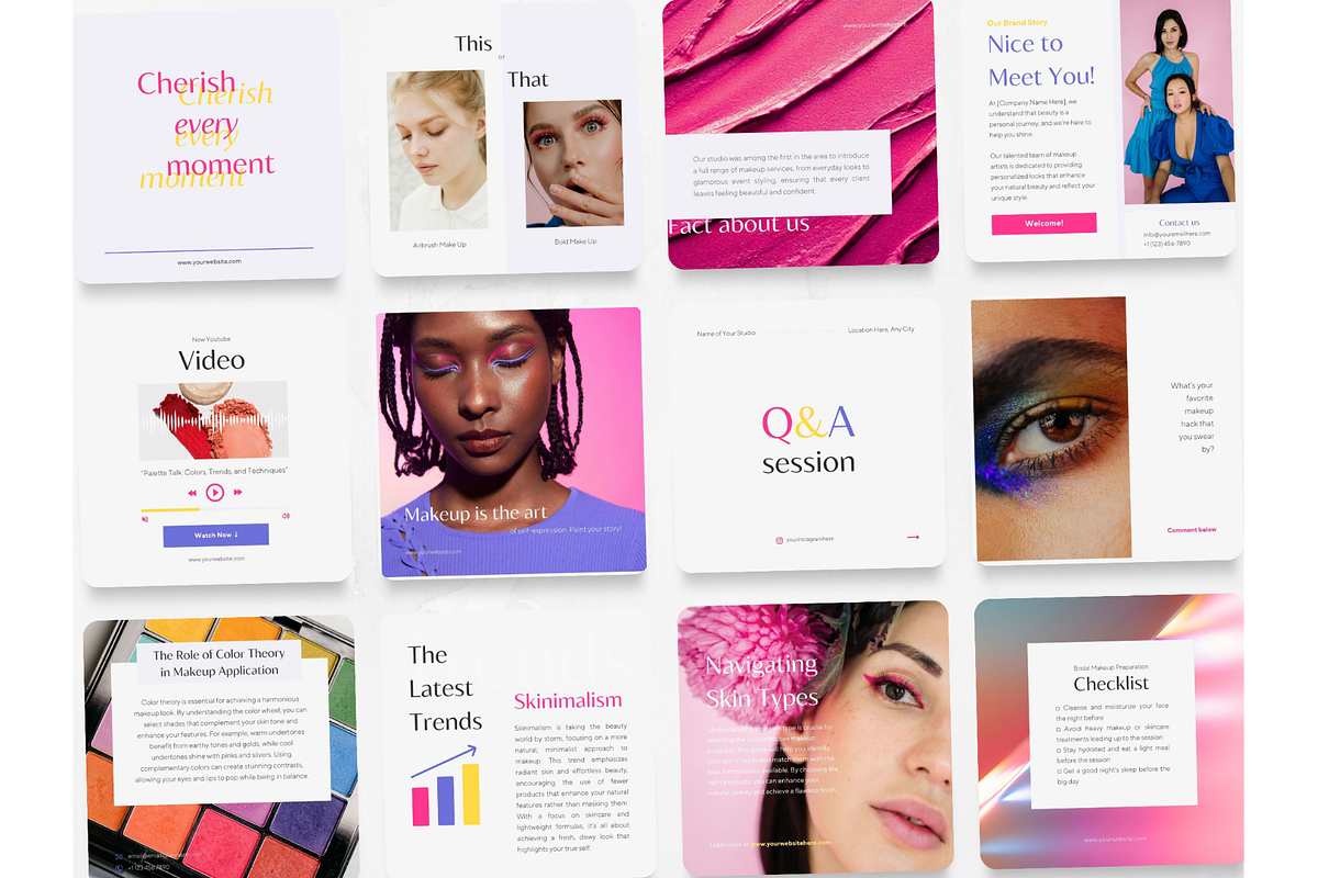 100 Color MakeUp Social Media Posts, a Social Media Template by PatternLab. (Photo 8 of 9)