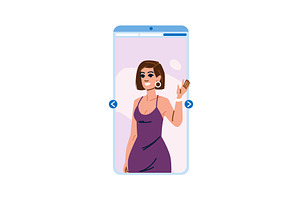 Woman waving on video call using a, a Technology Illustration by pikepicture