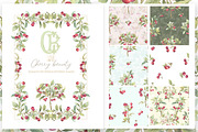 Vintage Cherry Crest Watercolor Set, a Decorative Illustration by WonderWonder (Thumbnail 10 of 21)