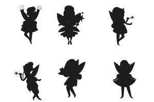 Cartoon Fairy Silhouettes Set 1