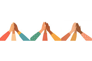 Diverse hands coming together in, a Person Photo by ZinetroN