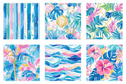 Tropical Beach House Digital Paper, a Texture Illustration by Dream Creation (Thumbnail 4 of 6)