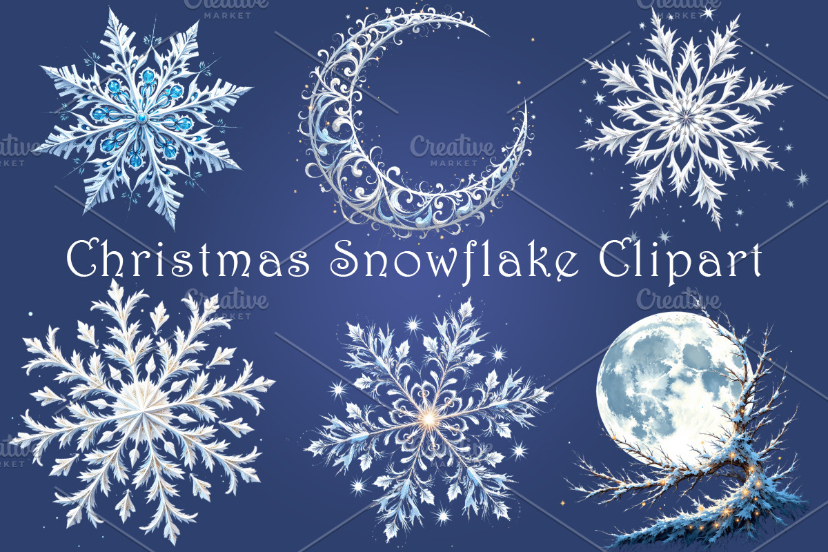 Christmas Snowflake Clipart - 30 png, a Seasonal Illustration by GalaDesign03 (Photo 1 of 7)