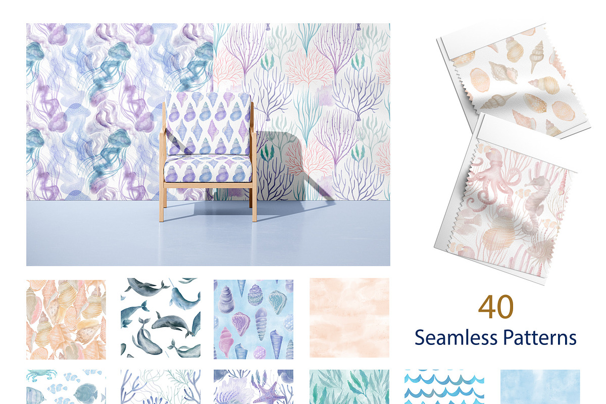Ocean Life, a Pattern Graphic by mila_leev (Photo 5 of 14)