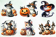 Halloween Cat Watercolor Clipart, an Icon by Creative Art (Thumbnail 2 of 4)